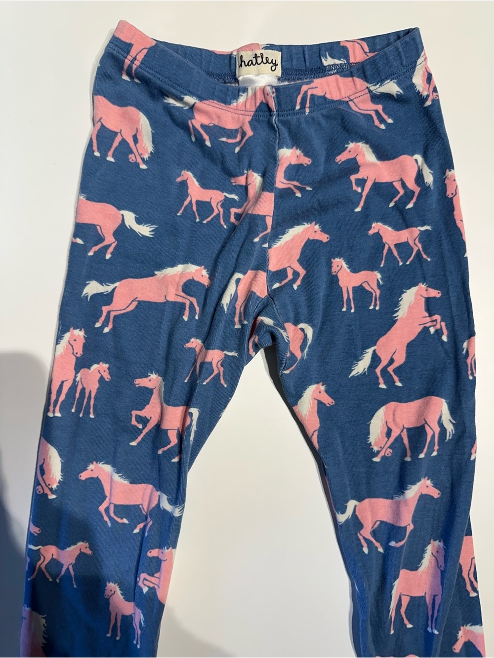 Hatley Blue Pajama Bottoms with Pink Horse Print size 5